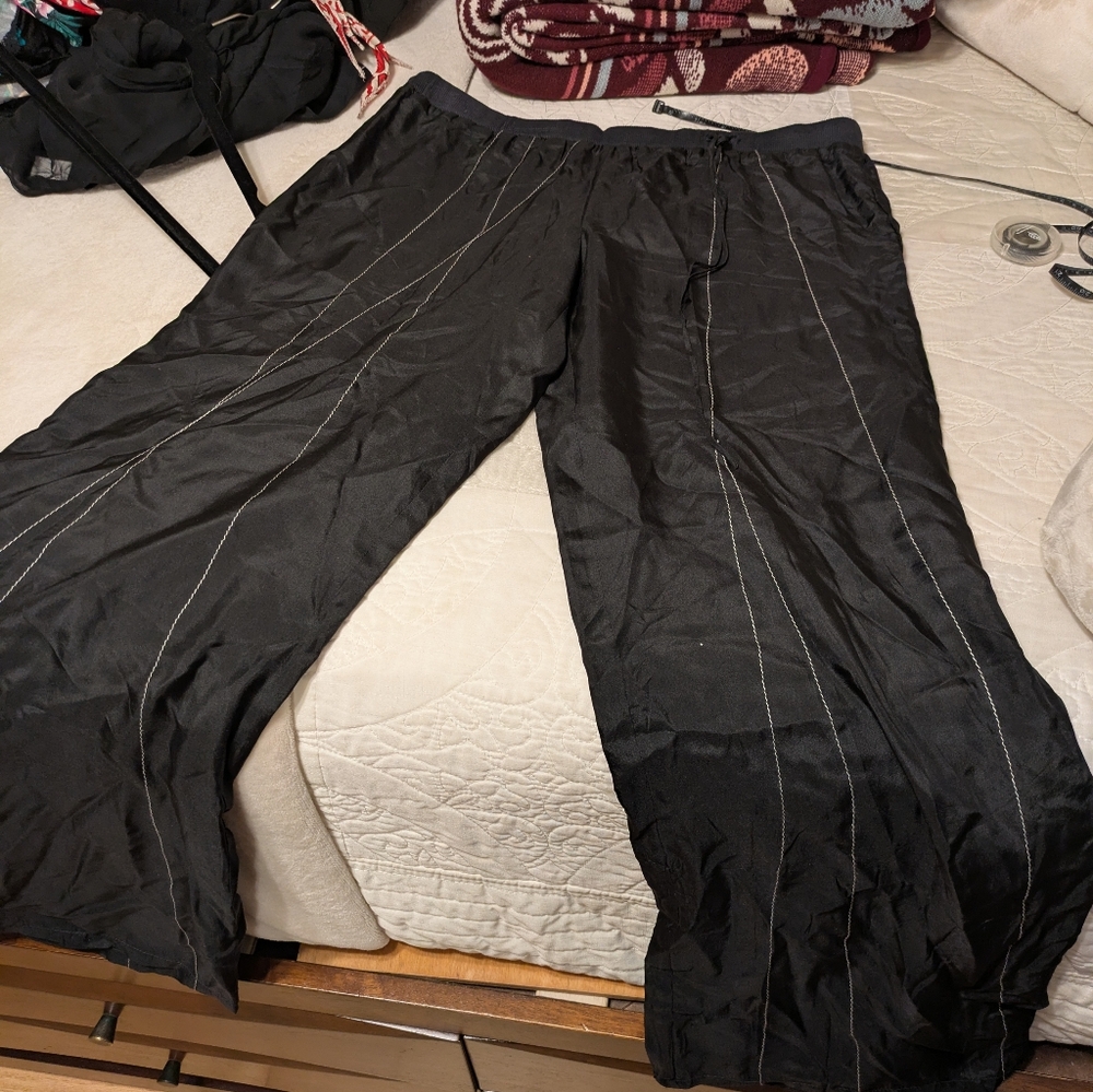 Poleci Black Satin Trousers